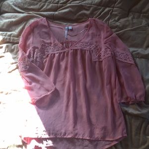 Lauren Conrad Sheer Babydoll-Style Blouse